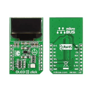 MikroElektronika OLED B Click OLED Display Add On Board, Blue Monochrome, SSD1306 MI9639BO-B2 for mikroBUS Socket MIKROE-1650