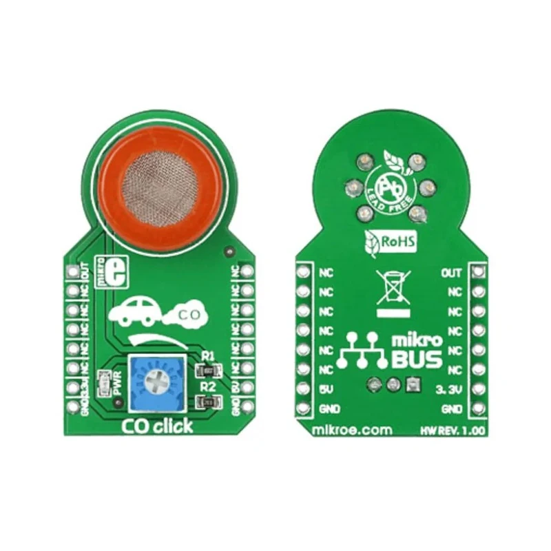MikroElektronika Sensor Development Tool C0 Click with MQ-7 Carbon Monoxide Sensor MIKROE-1626