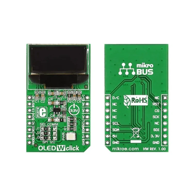 MikroElektronika OLED W Click OLED Display Add On Board with SSD1306 for mikroBUS Socket MIKROE-1649