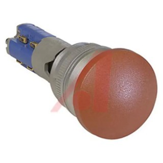 Johnson Electric TP4 Series Red Push Button Switch Latching Momentary Panel Mount 16.2 mm Cutout 1 NO/1 NC IP40 250 V 