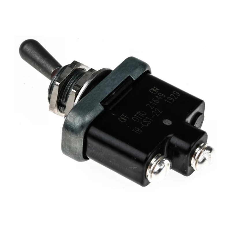 Otto Panel Mount Toggle Switch On-Off SPST Screw Terminal 20A 28V DC 115V AC T9-CS1-22
