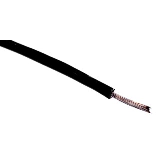 RS PRO Black 0.08 mm² Hook Up Wire 28 AWG 7x0.12 mm Core Strands 100 m PVC Insulated 300V 105°C 884-0837