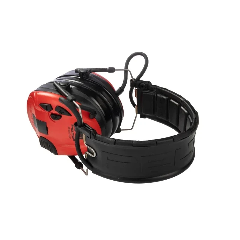 3M PELTOR SportTac Listen & Speak Electronic Ear Defenders with Headband, 26 dB SNR, Foldable, Red MT16H210F-478-RD