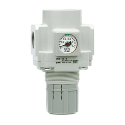 SMC Pneumatic Regulator AC Series, Outlet Size G 1/4, Minimum Operating Pressure 0.02 MPa, Polycarbonate Body AR20-F02-1N-B