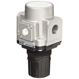 SMC Pneumatic Regulator G 1/4 Outlet, 0.05 to 0.7 MPa Pressure Range, Series AC AR20-F02H-B