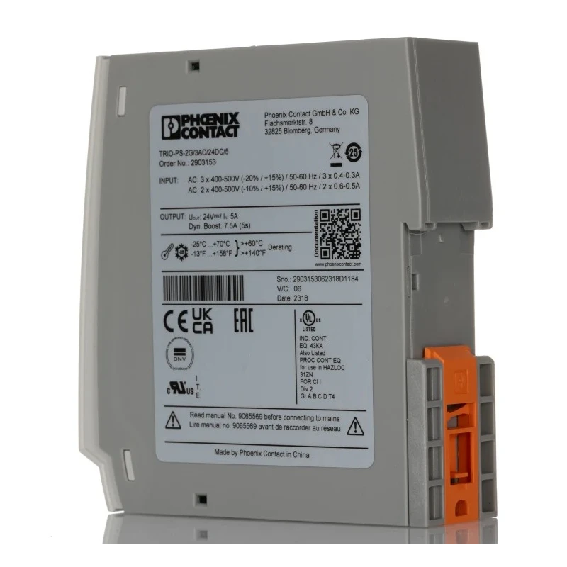 Phoenix Contact TRIO POWER Switched Mode DIN Rail Power Supply 575V AC Input 28V DC, 5A Output 120W 2903153