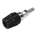 Hirschmann Test & Measurement Black 16A Binding Post with Brass Contacts and Nickel Plated 2mm Hole Diameter 930099100