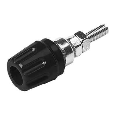Hirschmann Test & Measurement Black 16A Binding Post with Brass Contacts and Nickel Plated 2mm Hole Diameter 930099100