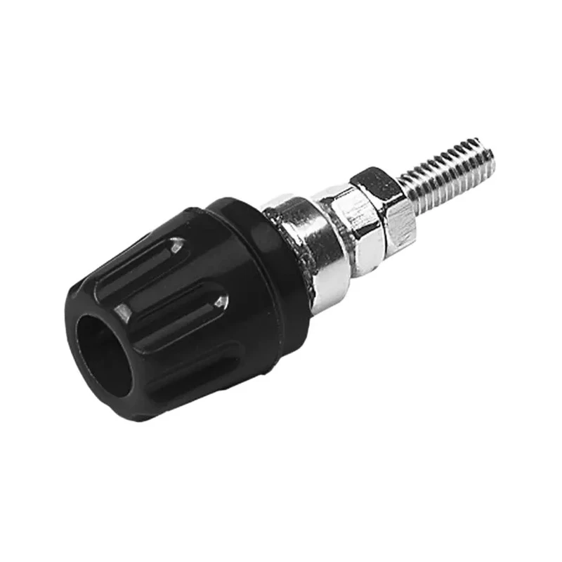 Hirschmann Test & Measurement Black 16A Binding Post with Brass Contacts and Nickel Plated 2mm Hole Diameter 930099100