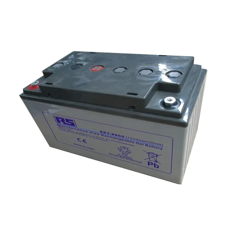 RS PRO 12 V T6 Sealed Lead Acid Gel Battery 60 Ah 167mm x 174 mm 883-8869