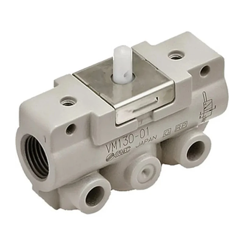 SMC Roller Lever Pneumatic Manual Control Valve , VM100 Series, NPT Rc G 1/8, 3 Ports, 2 Positions, Zinc Die VM131-F01-01SA