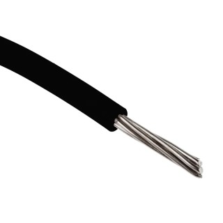 RS PRO Black 0.82 mm² Hook Up Wire, 18 AWG, 19/0.25 mm Strands, 100 m Length, Ethylene Tetrafluoroethylene Jacket 885-0831