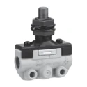 SMC Pneumatic Manual Control Valve Straight Plunger Control, R 1/8 Port, VM100 Series, 1 MPa, 44x17x57mm VM130-01-05A