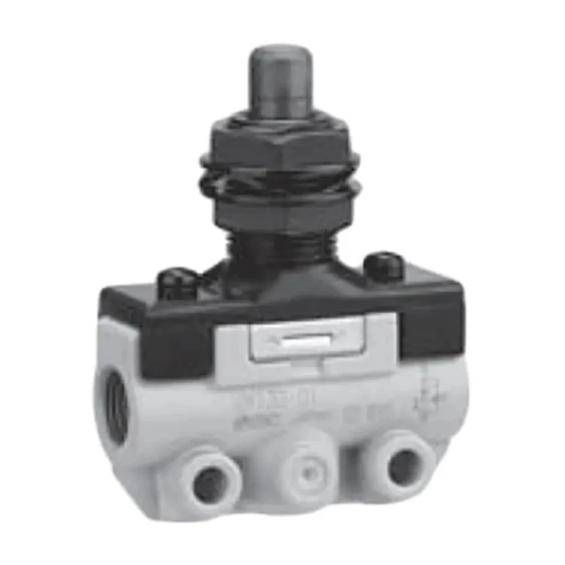 SMC Pneumatic Manual Control Valve Straight Plunger Control, R 1/8 Port, VM100 Series, 1 MPa, 44x17x57mm VM130-01-05A