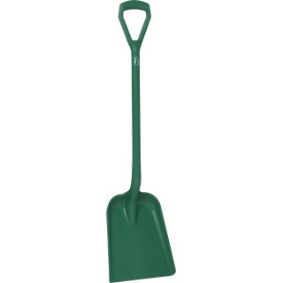Vikan Square Shovel Blade Width 271 mm, Handle Length 1040 mm, Polypropylene Material, Green 56252