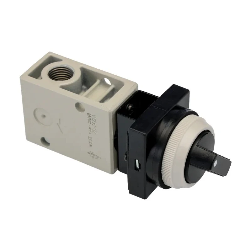 SMC Pneumatic Manual Control Valve Twist Selector 2 Position, 3 Port, Zinc Die Cast Alloy Body, NPT Rc R 1/4 VM230-02-34BA