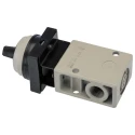 SMC Pneumatic Manual Control Valve Twist Selector 2 Position, 3 Port, Zinc Die Cast Alloy Body, NPT Rc R 1/4 VM230-02-34BA