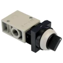 SMC Pneumatic Manual Control Valve Twist Selector 2 Position, 3 Port, Zinc Die Cast Alloy Body, NPT Rc R 1/4 VM230-02-34BA