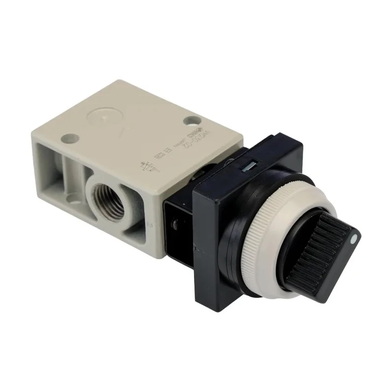 SMC Pneumatic Manual Control Valve Twist Selector 2 Position, 3 Port, Zinc Die Cast Alloy Body, NPT Rc R 1/4 VM230-02-34BA