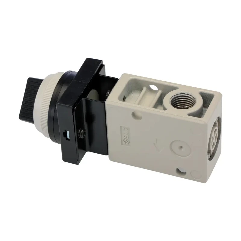 SMC Pneumatic Manual Control Valve Twist Selector 2 Position, 3 Port, Zinc Die Cast Alloy Body, NPT Rc R 1/4 VM230-02-34BA