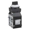 SMC Twist Selector Pneumatic Manual Control Valve VM200 Series G 1/4 Rc, NPT Thread, 3 Position, 5 Ports VM250-F02-35BA