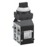 SMC Twist Selector Pneumatic Manual Control Valve VM200 Series G 1/4 Rc, NPT Thread, 3 Position, 5 Ports VM250-F02-35BA
