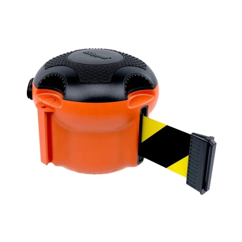 Skipper Orange Safety Barrier Retractable Barrier, Polyester Tape 9 m, Yellow Black Tape XS01-O B/Y