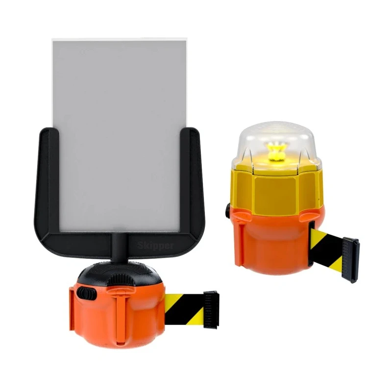 Skipper Orange Safety Barrier Retractable Barrier, Polyester Tape 9 m, Yellow Black Tape XS01-O B/Y