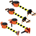 Skipper Orange Safety Barrier Retractable Barrier, Polyester Tape 9 m, Yellow Black Tape XS01-O B/Y
