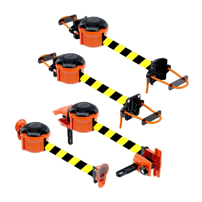 Skipper Orange Safety Barrier Retractable Barrier, Polyester Tape 9 m, Yellow Black Tape XS01-O B/Y