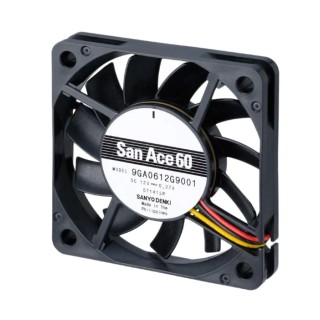 Sanyo Denki San Ace 9GA Series Axial Fan 12V DC, 1.68W, 30 m³/h, 60x60x10 mm 9GA0612H9001