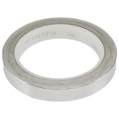 3M Conductive Metallic Tape Aluminium Backing 15 mm Width 16 m Length 0.08 mm Thickness Acrylic Adhesive 130°C Max T117015