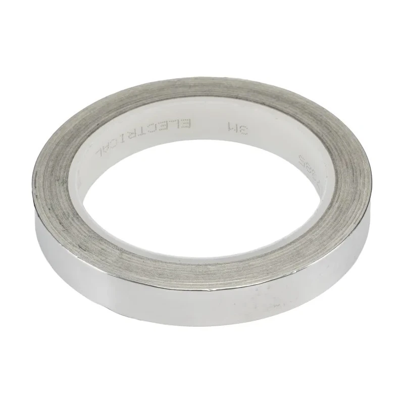 3M Conductive Metallic Tape Aluminium Backing 15 mm Width 16 m Length 0.08 mm Thickness Acrylic Adhesive 130°C Max T117015