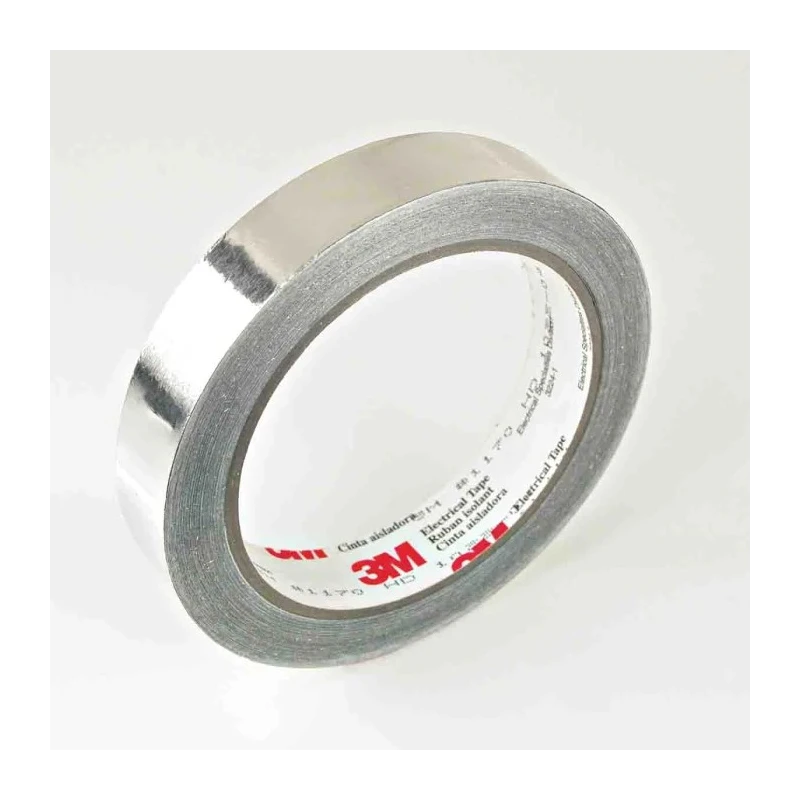 3M Conductive Metallic Tape Aluminium Backing 15 mm Width 16 m Length 0.08 mm Thickness Acrylic Adhesive 130°C Max T117015