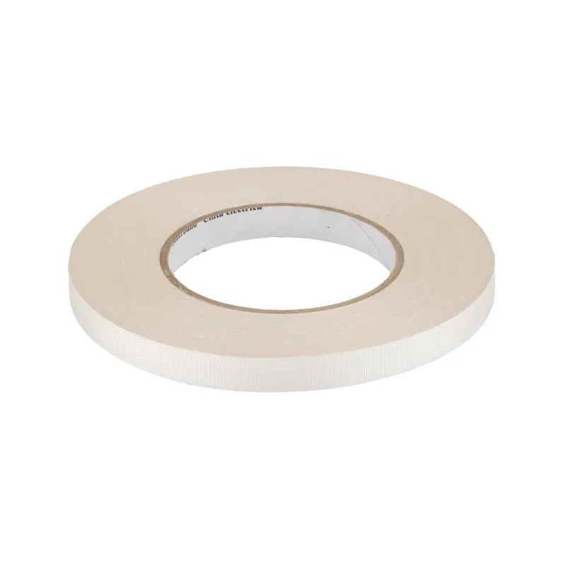 3M Scotch 27 Cloth Tape, White, Glass Finish, 12mm Width x 55m Length, Thermosetting Rubber Adhesive, Model T2712