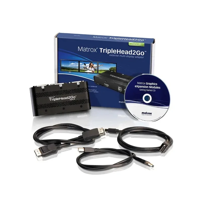 Matrox 6 Port 1 Input 3 Output DVI Multi-Monitor Adapter Maximum Resolution 5760 x 1080 pixel T2G-DP3D-IF