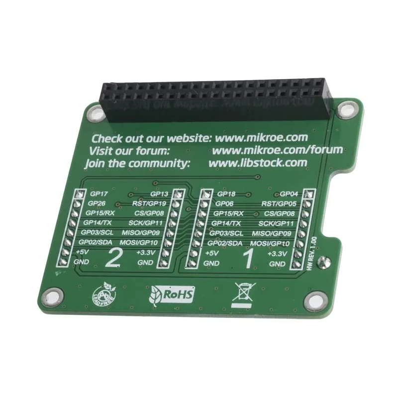 MikroElektronika Raspberry Pi 2 Click Shield HAT Interface Bridge MIKROE-1879