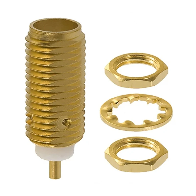 Cinch SMA Series Coaxial Connector Panel Mount Female SMA 50 Ω Straight Body Solder 142-0701-411