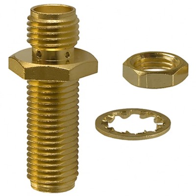 Cinch SMA Series Coaxial Connector Panel Mount Female SMA 50 Ω Straight Body 142-0901-401