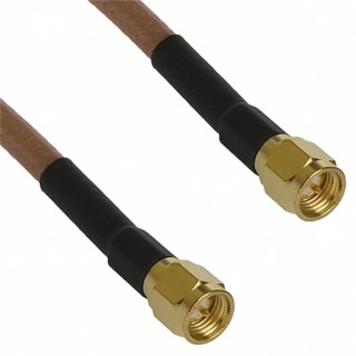 Cinch 415 Series RG142 Coaxial Cable 304.8 mm Length 50 Ω Characteristic Impedance, Black, Terminated RG142