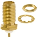 Cinch SMA Series Coaxial Connector Panel Mount Female SMA, 50 Ω, Straight Body Solder 142-0701-401