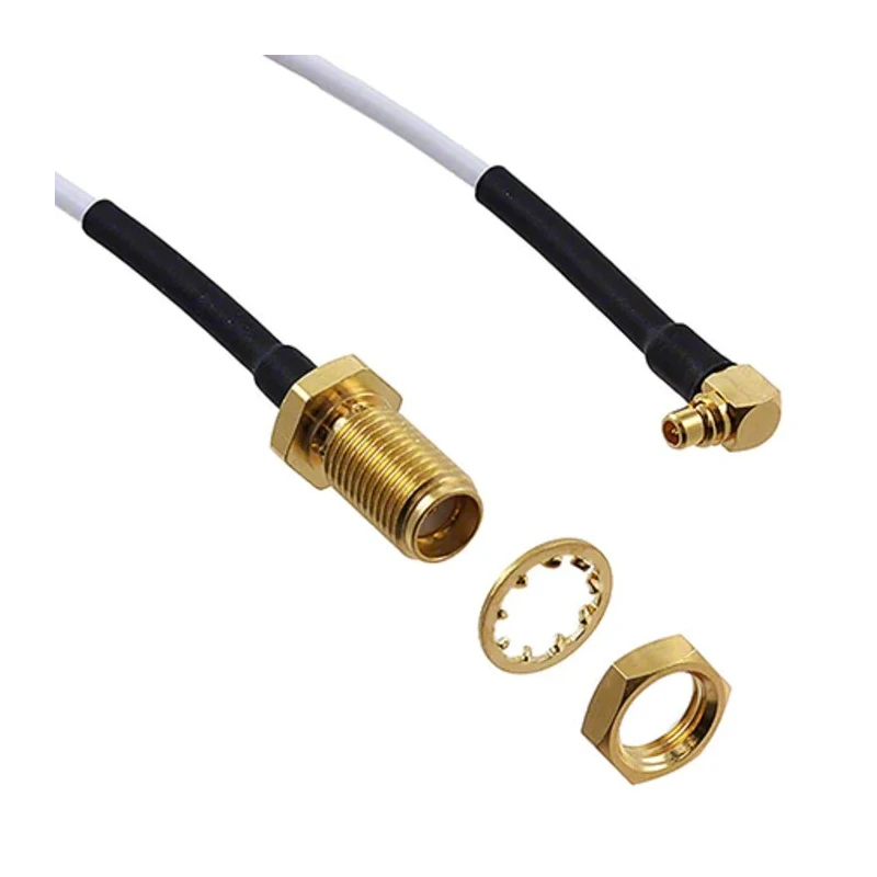 Cinch RG178 Coaxial Cable 50 Ω, 304.8 mm Length, Black Jacket, Terminated, 415 Series 