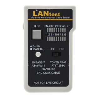 Cinch Network Cable Tester with BNC, RJ45, RJ11 Connectors Model 24-517