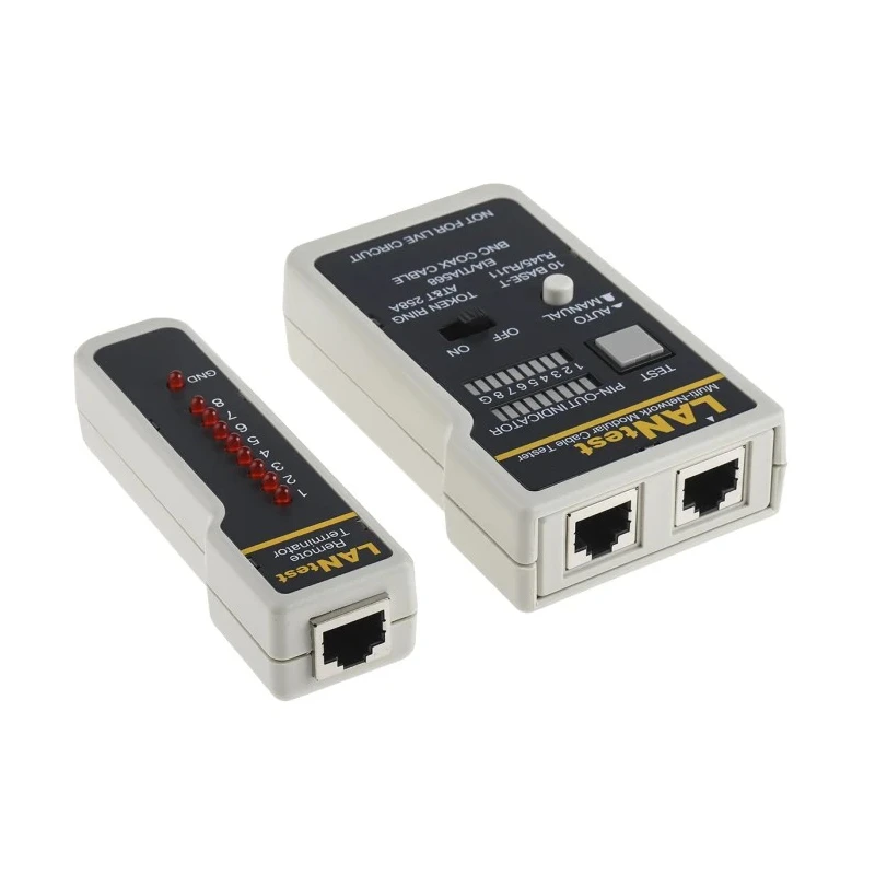 Cinch Network Cable Tester with BNC, RJ45, RJ11 Connectors Model 24-517