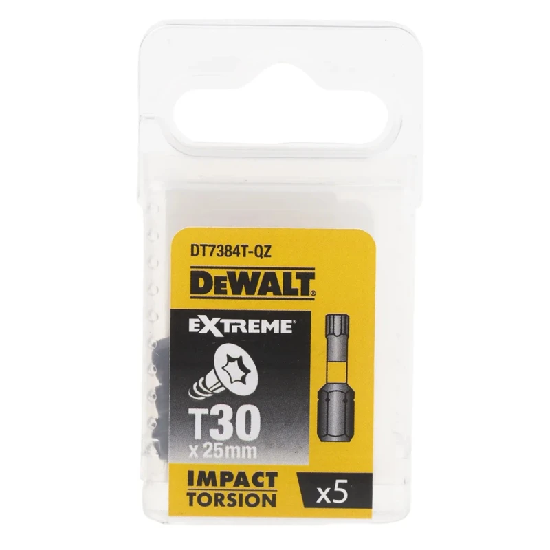 DeWALT T30 25 mm Hex Drive Screwdriver Bit Set 5-Piece DT7384T-QZ