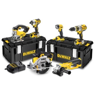 DeWALT 18V Cordless Power Tool Kit 6 Items Brushless Motor 5Ah Batteries Type G British 3-Pin DCK694P3-GB