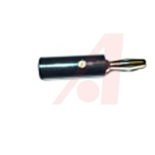 Mueller Electric Black Male Banana Plug, 4 mm Connector, Screw Termination, 15A, Nickel Plating BU-00245-0