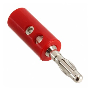 Mueller Electric Red Male Banana Plug, 4 mm Connector, Screw Termination, 15A, Nickel Plating BU-00249-2