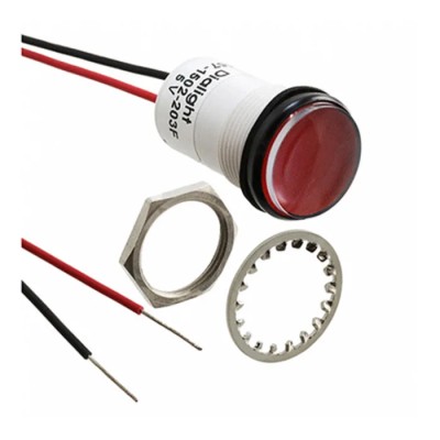 Dialight Red Panel Mount Indicator 5V dc 80mA Lead Wire Termination 557-1502-203F
