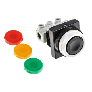 SMC Push Button (Flush) Pneumatic Manual Control Valve VM100 Series, NPT, Rc G 1/8, Zinc Die Cast Alloy, 1 MPa VM130-F01-33A